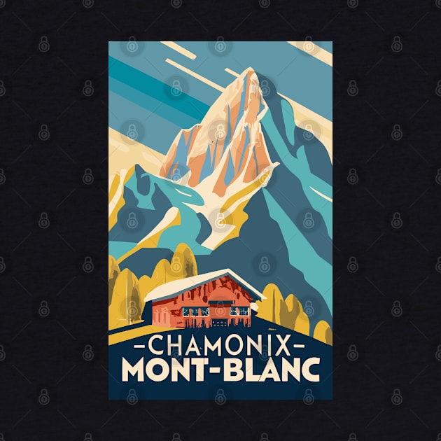 A Vintage Travel Art of Chamonix-Mont-Blanc - France by goodoldvintage